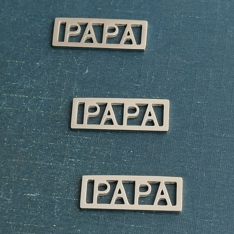 Cross-border hot mirror stainless steel English letter PAPA necklace pendant uppercase DIY jewelry accessories