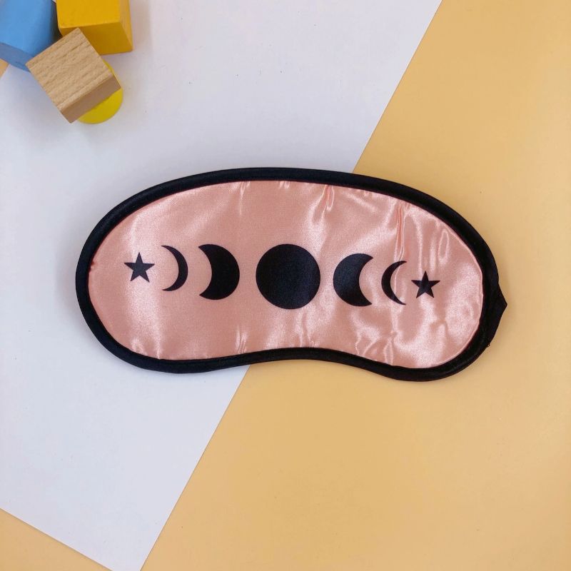 In-stock eye masks, printed moon-shaped polyester eye masks, student sleep eye masks, breathable and light-blocking, embroidered eye masks, plush eye masks, soft and comfortable, unisplendable, eye masks for both men and women, customizable, factory customization, sample making, order production are all available pic 1