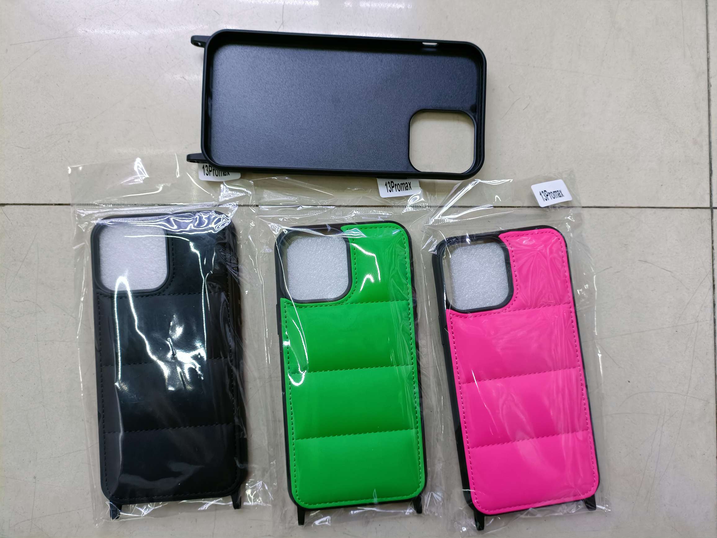 Down leather lanyard phone case