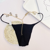 Magic box Mystery European and American thong metal chain comfortable high elasticity pure cotton skin bikini low waist