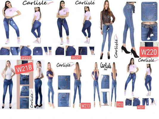 European and American style straight leg skinny casual loose version of women's jeans thumbnail