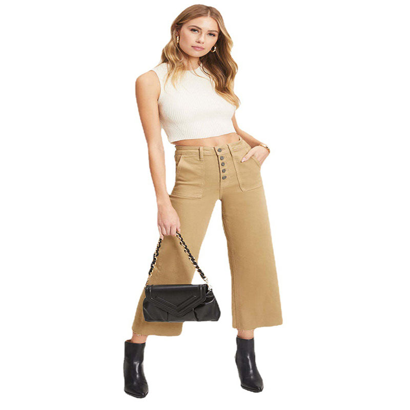 High waist botton fly slim women jeans thumbnail