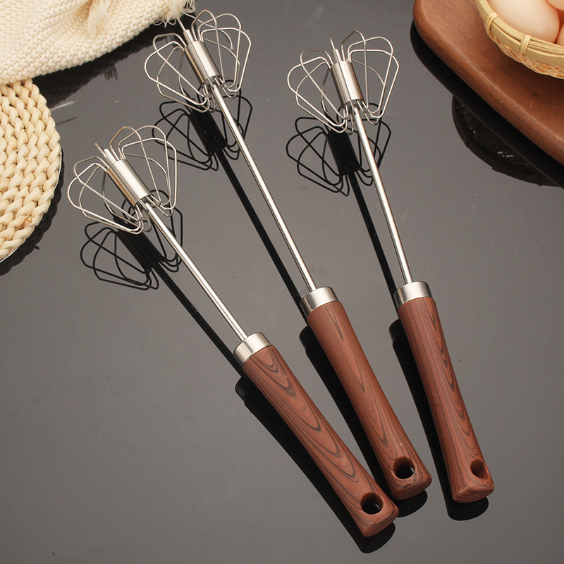 Stainless steel new small waist semi-automatic press rotary beater egg yolk egg white cream whip thumbnail