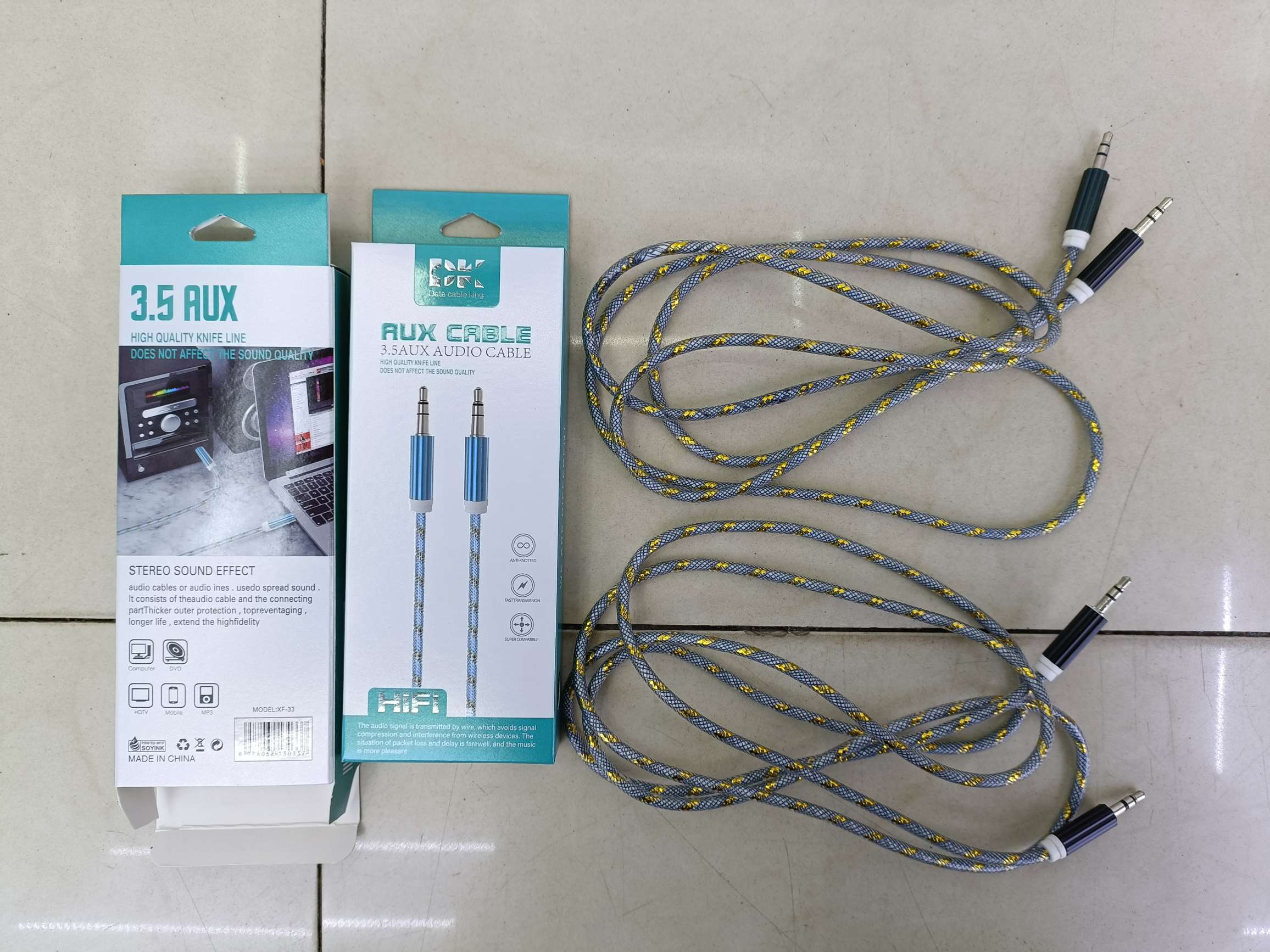 One meter multileather AUX audio cable