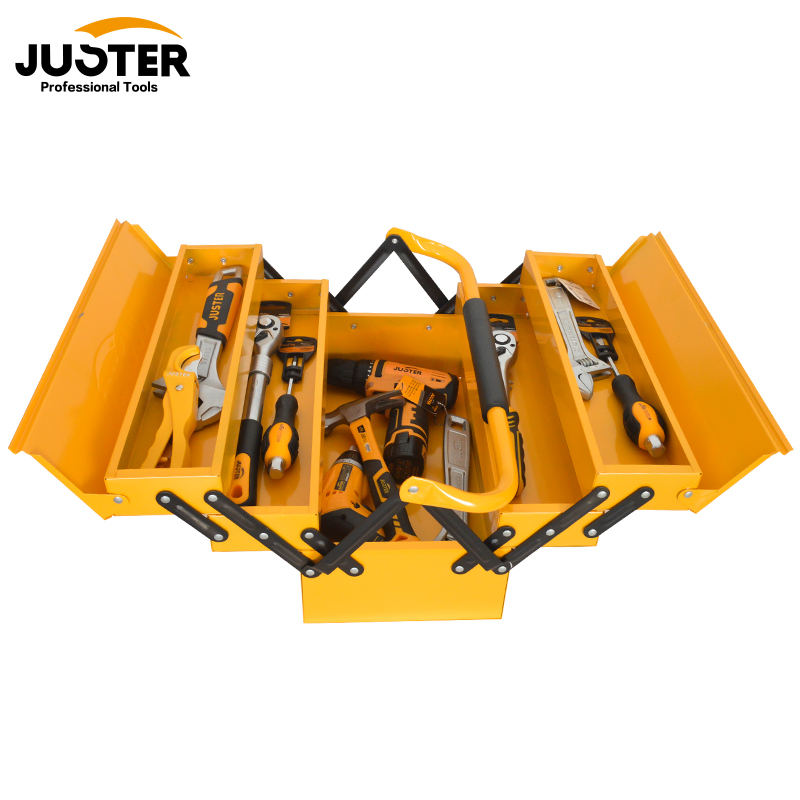Juster Iron Toolbox 420*200*200Mm, 5 Pallet Portable Double Handle Toolbox For Service Workshops