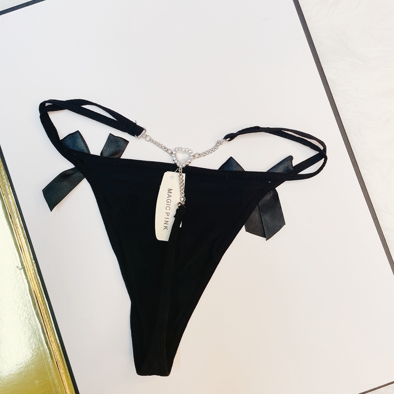 Magic box mystery girl thong T briefs seamless bow ribbon simple design