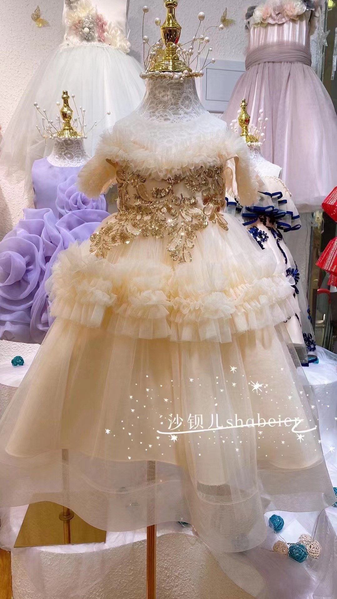 Girl fancy lace princess dress dress Specification drawing