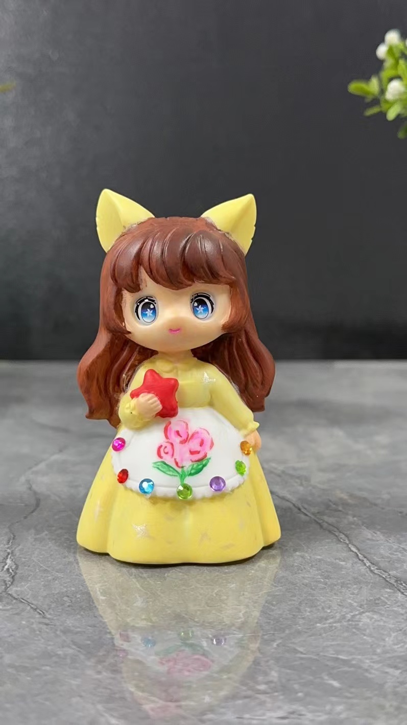 Foreign Art Diy Hand-Painted Graffiti Children's Toy Doll Doll Doll Doll Diamond Princess Painting Paint Diy Handmade Application Scenario