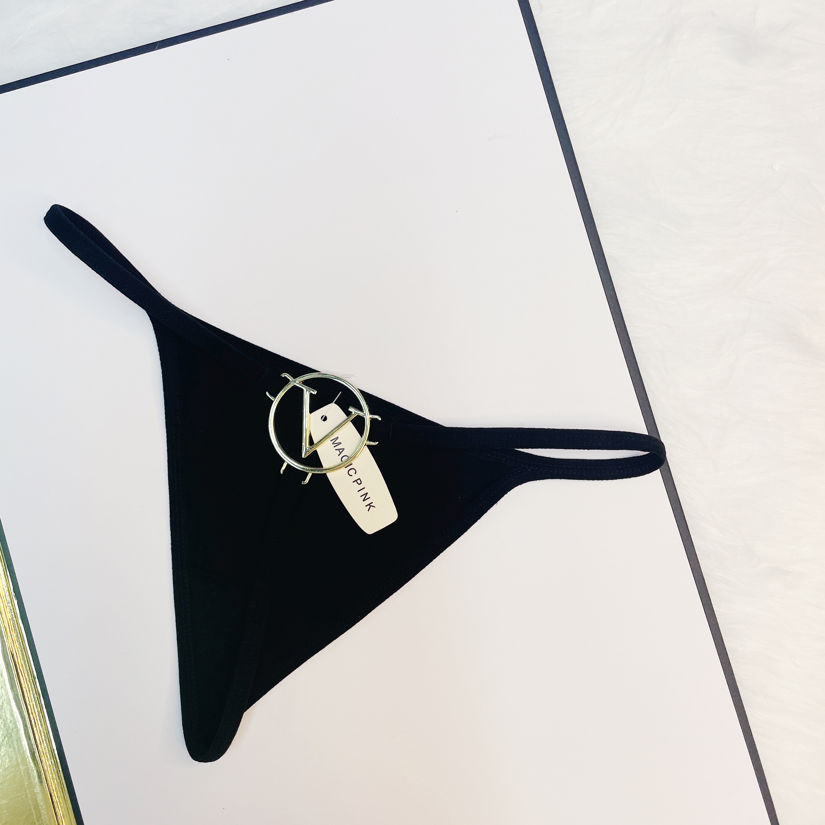 Magic box mystery European and American metal thong women's T pants seamless sexy seduction bikini low-rise women's underwear
