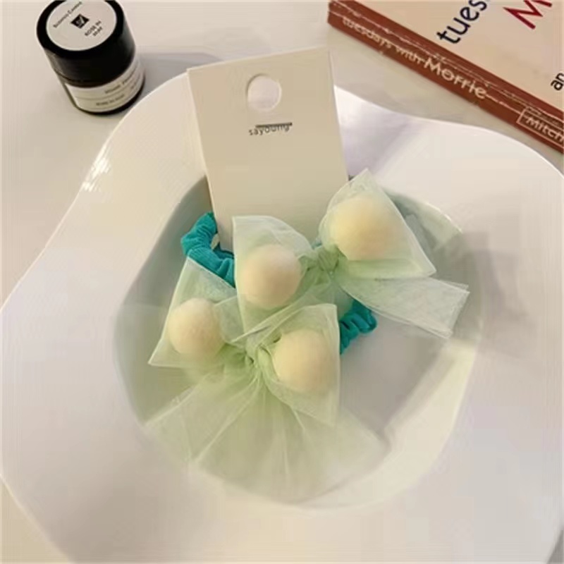 糖果色蝴蝶结发绳网红2023年新款皮筋女扎头ins风头绳扎马尾发圈详情7