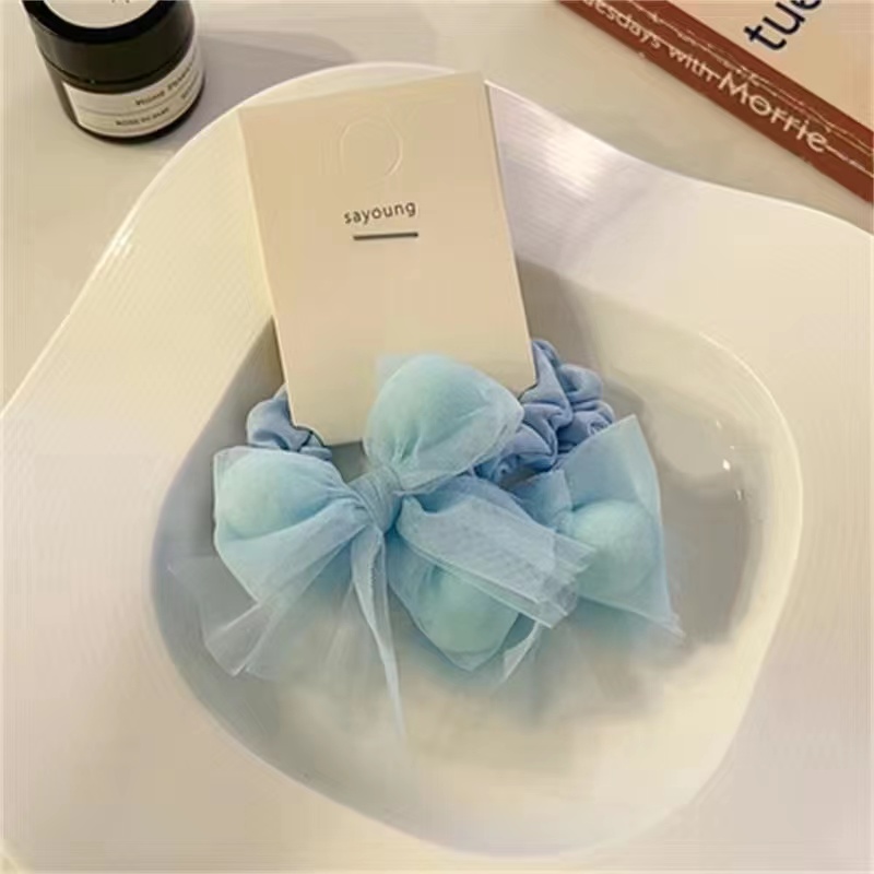 糖果色蝴蝶结发绳网红2023年新款皮筋女扎头ins风头绳扎马尾发圈详情6