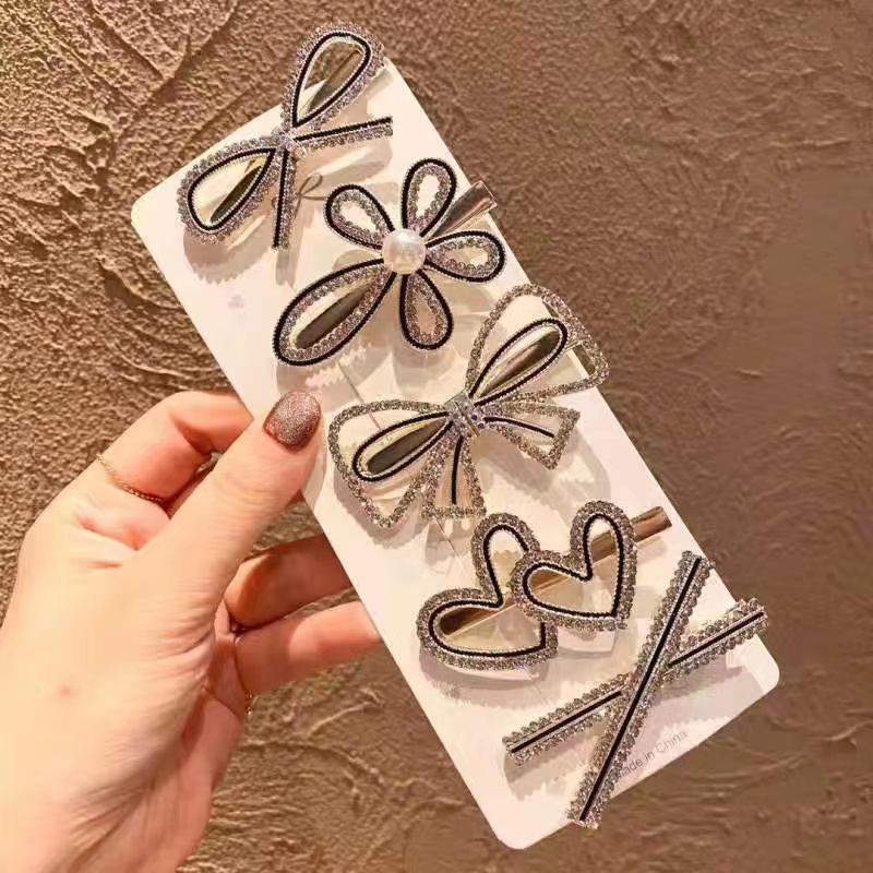 韩国东大门闪钻发夹可爱简约鸭嘴夹网红ins气质侧边夹女刘海夹子详情4