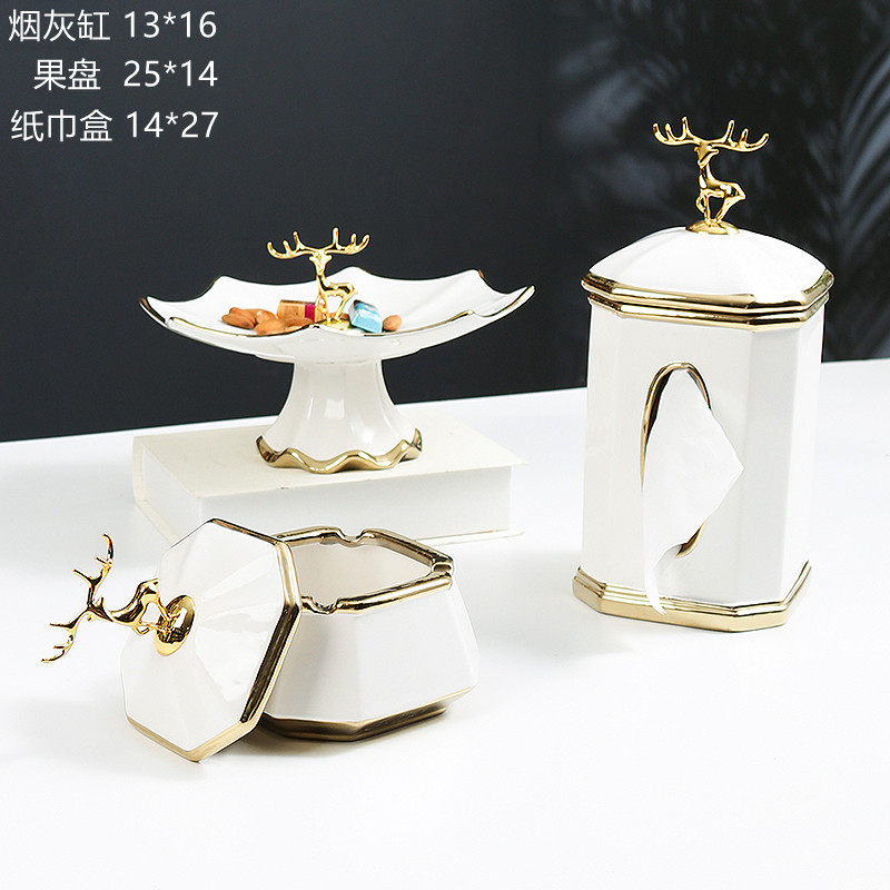 New Nordic InS-style light luxury high-end tissue box, fruit plate, ashtray, popular home decoration and handicrafts details Picture