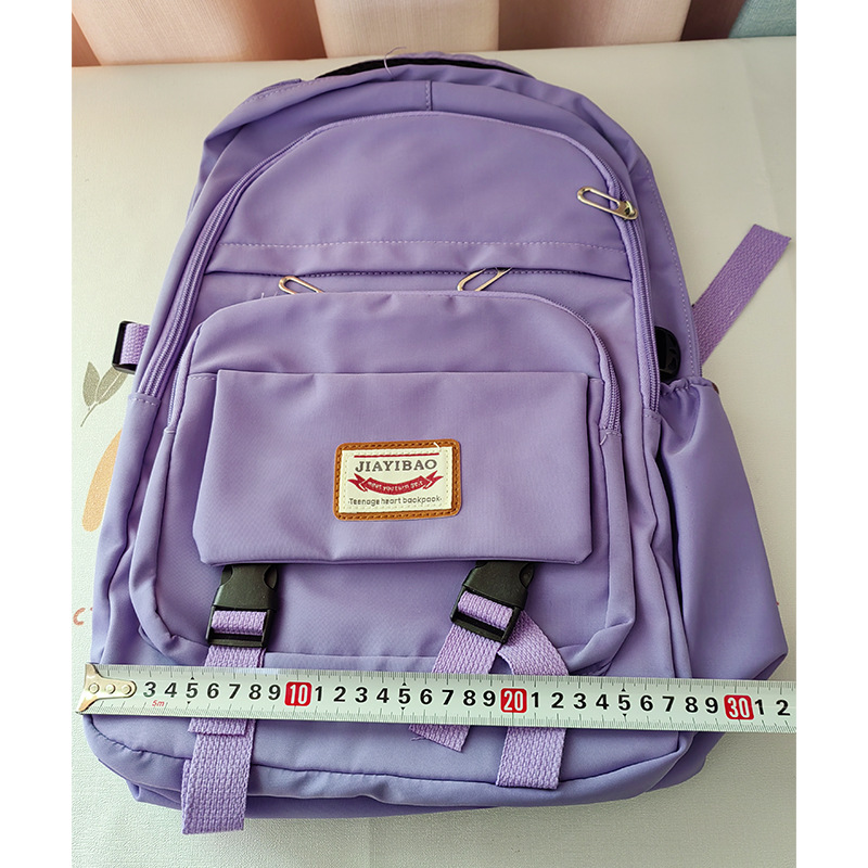 Korean school bag high school high school large capacity student backpack fresh color college style backpack travel bag Specification drawing