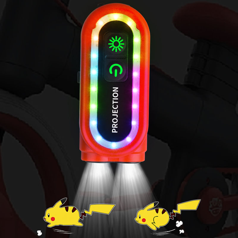 1826 taillights - Cartoon Projection taillights Cartoon dynamic projection taillights USB charging Balance bike Electric motorcycle night riding bike taillights