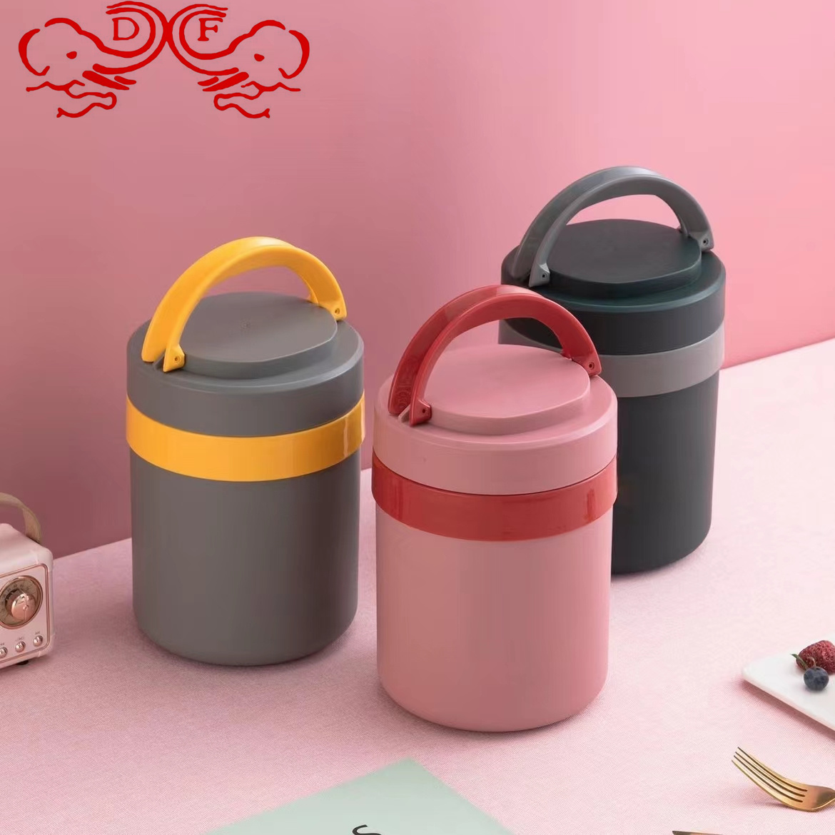 DF68004不锈钢饭盒提锅保温桶保温饭盒便当盒保温盒便携午餐饭盒DF Trading house详情1
