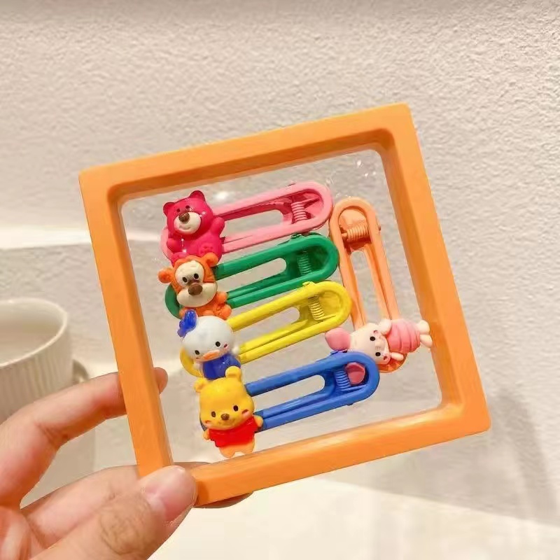 A new Korean children's cute candy bean hair clip cartoon clip parent-child set for girls, featuring a hollowed-out hair clip headpiece pic 4