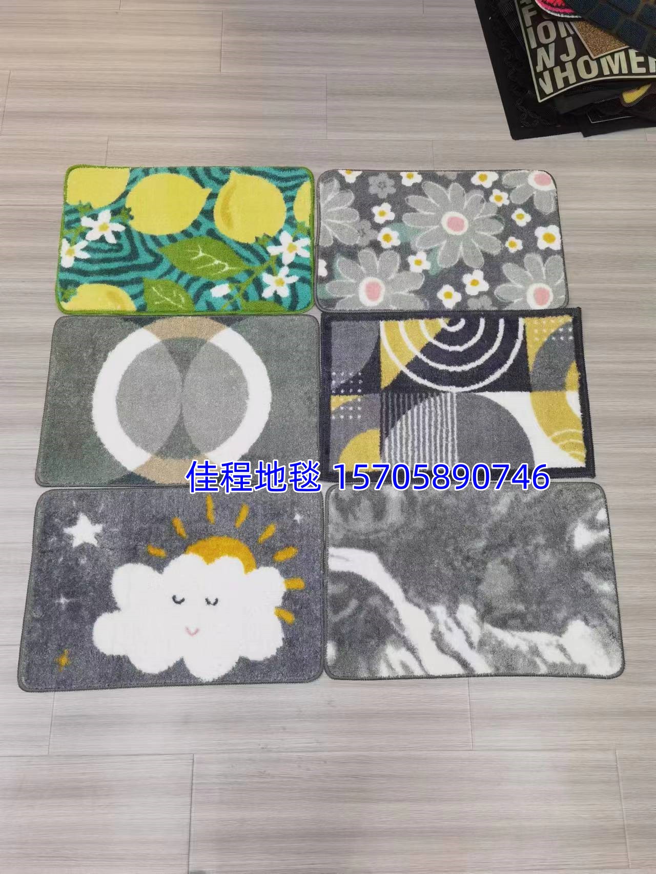 Super fine printed floor MATS, foot MATS, door MATS, anti-slip MATS, kitchen MATS, bathroom MATS, flower and plant series floor MATS, indoor MATS. Good quality, diverse patterns, cartoon series, flower and plant series, 40*60cm details Picture