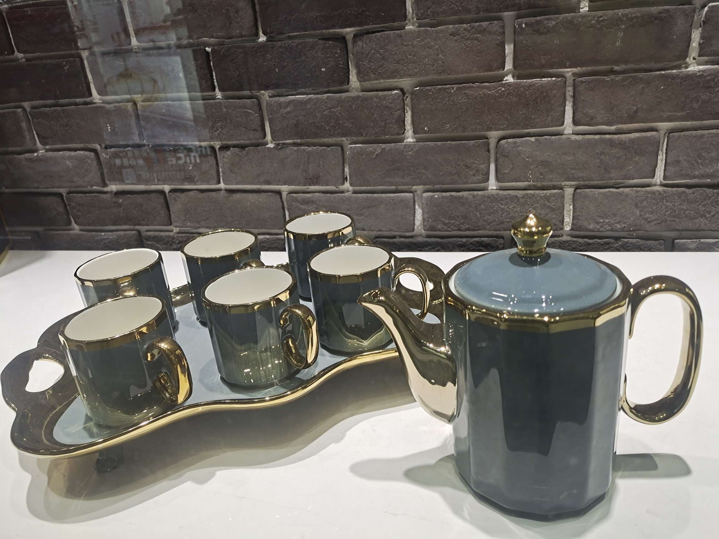 Jingdezhen Ceramic Water Set 1 Pot 6 Cups 1 Tray Water Set Cold Kettle Application Scenario