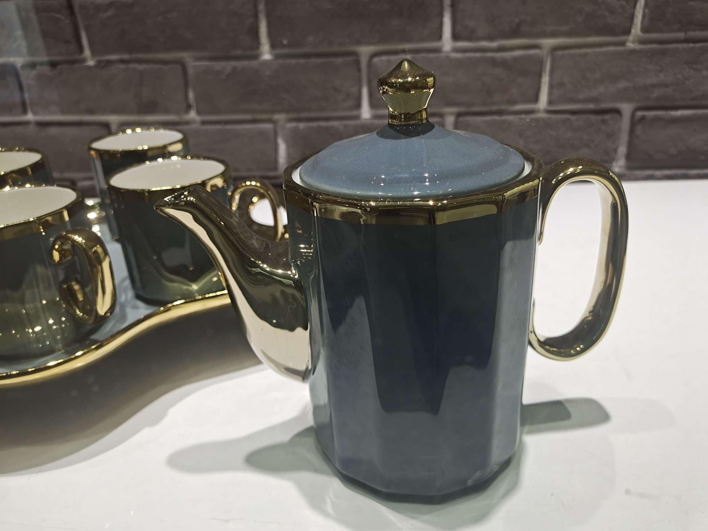 Jingdezhen Ceramic Water Set 1 Pot 6 Cups 1 Tray Water Set Cold Kettle Item Picture