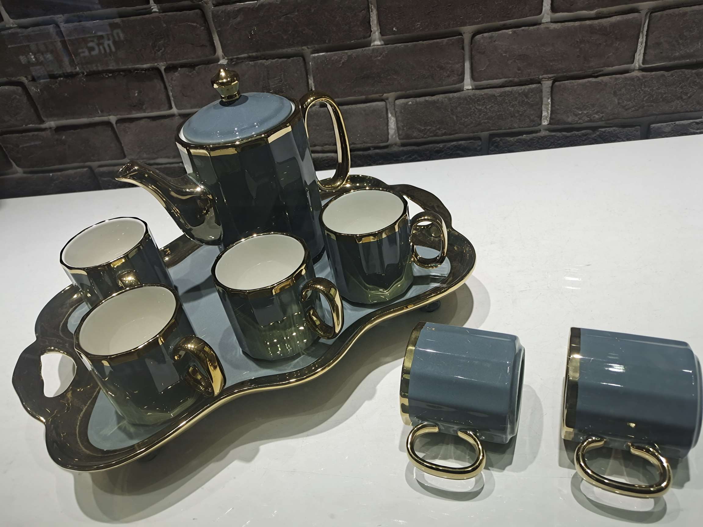 Jingdezhen Ceramic Water Set 1 Pot 6 Cups 1 Tray Water Set Cold Kettle details Picture