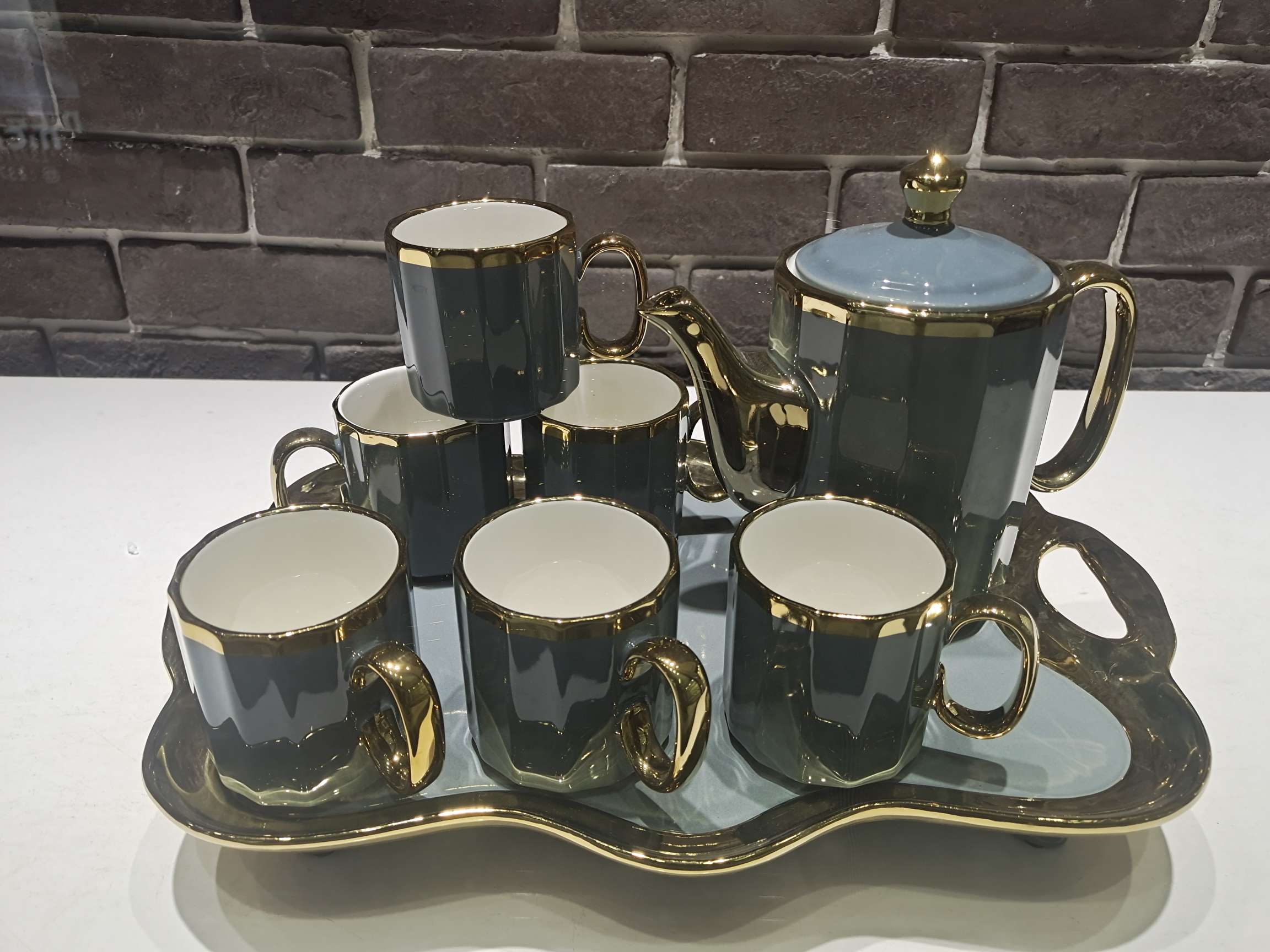 Jingdezhen Ceramic Water Set 1 Pot 6 Cups 1 Tray Water Set Cold Kettle details Picture