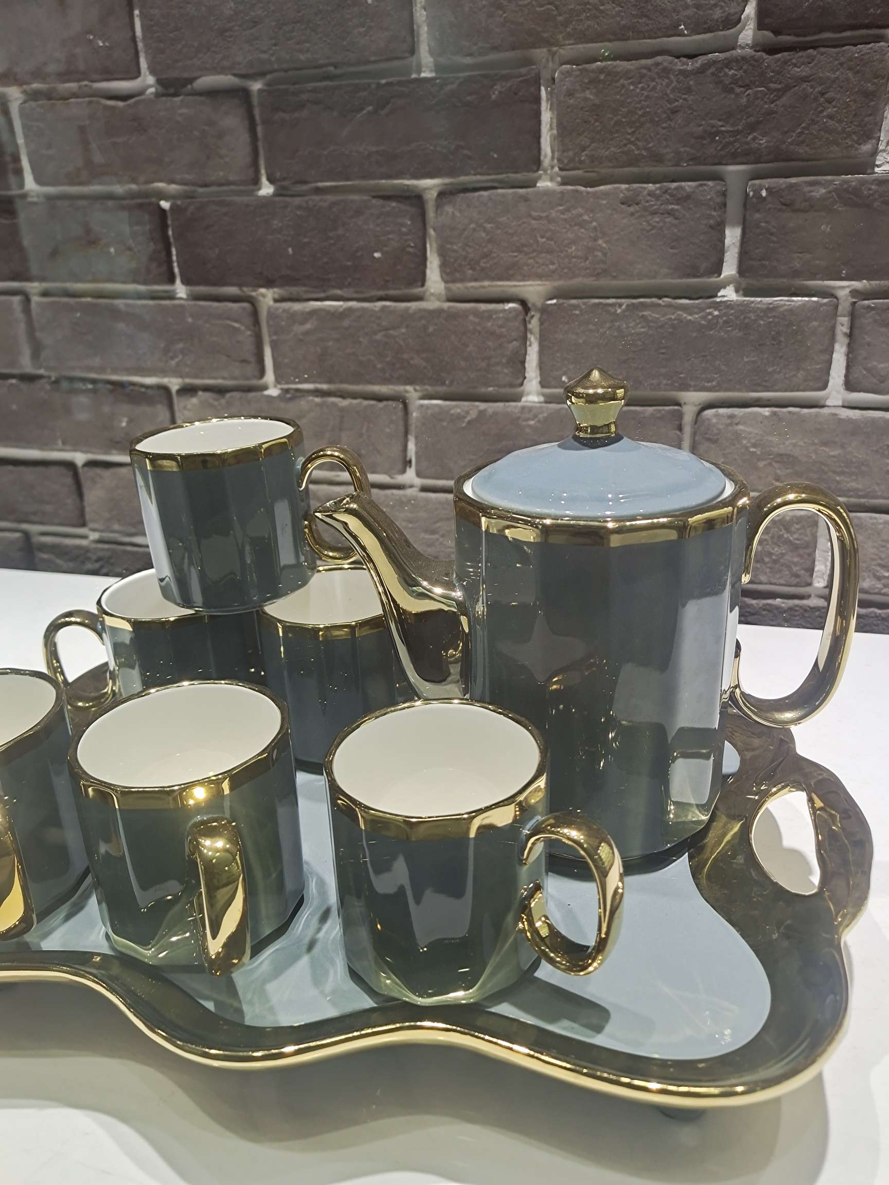 Jingdezhen Ceramic Water Set 1 Pot 6 Cups 1 Tray Water Set Cold Kettle