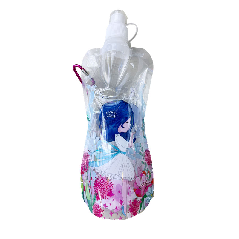 耐高温吸嘴可折叠儿童水袋定制便携折叠水袋水杯水瓶水壶详情3
