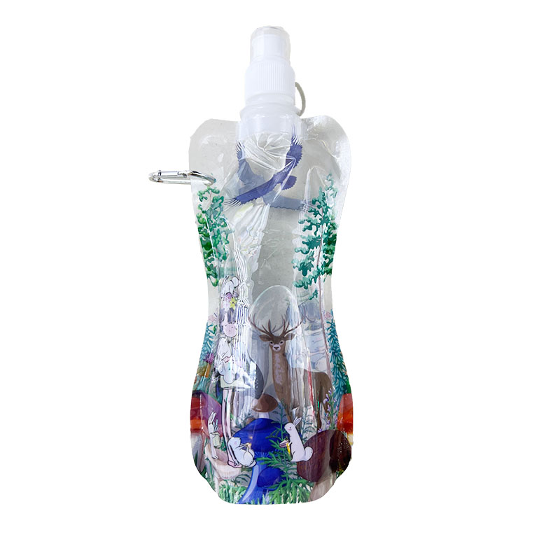 耐高温吸嘴可折叠儿童水袋定制便携折叠水袋水杯水瓶水壶详情2