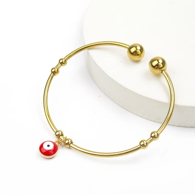 European and American simple personality double round ball opening bracelet diy fashion type C adjustable bracelet thumbnail