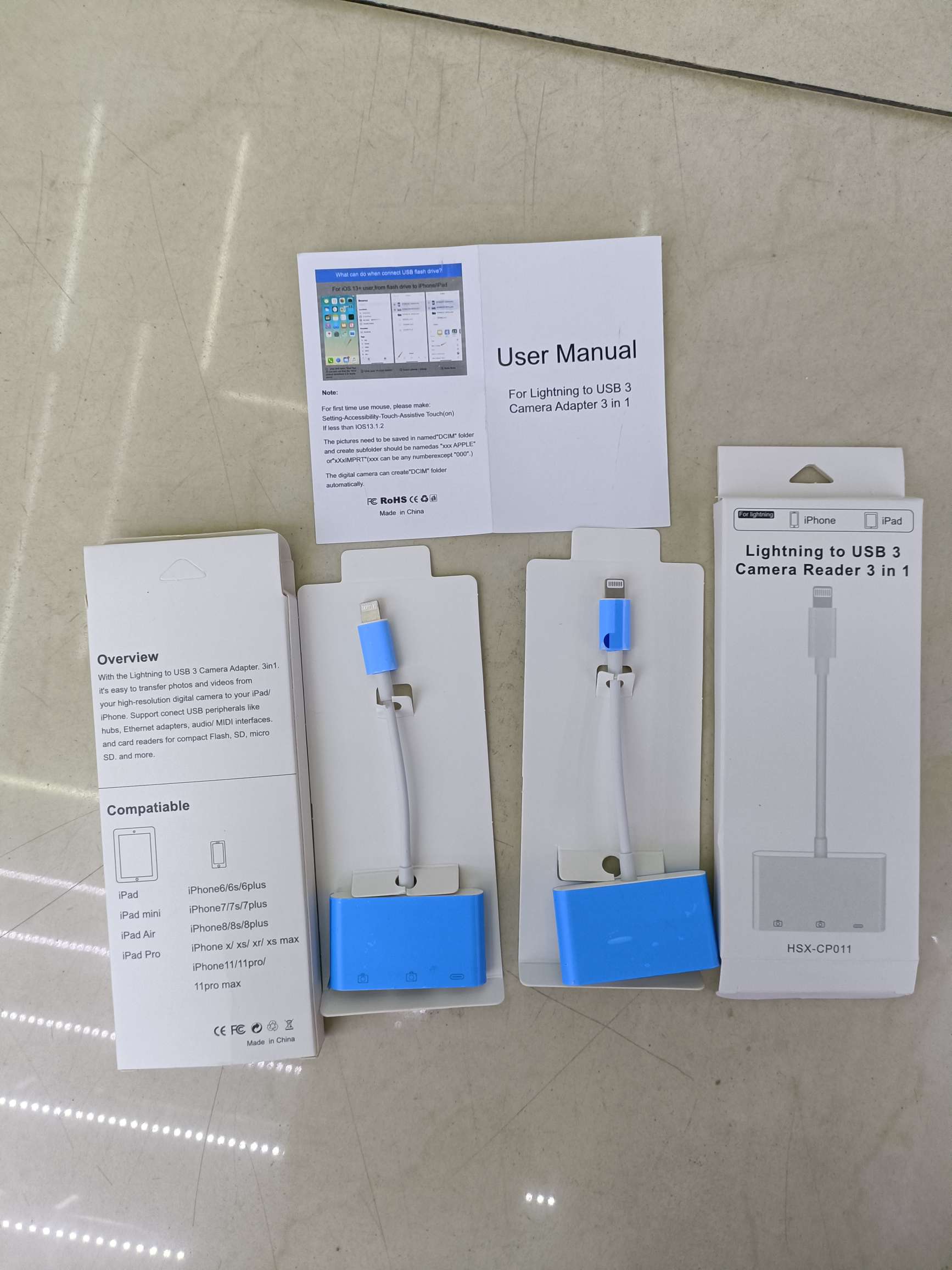 Apple Dual OTG adapter 3-in-1