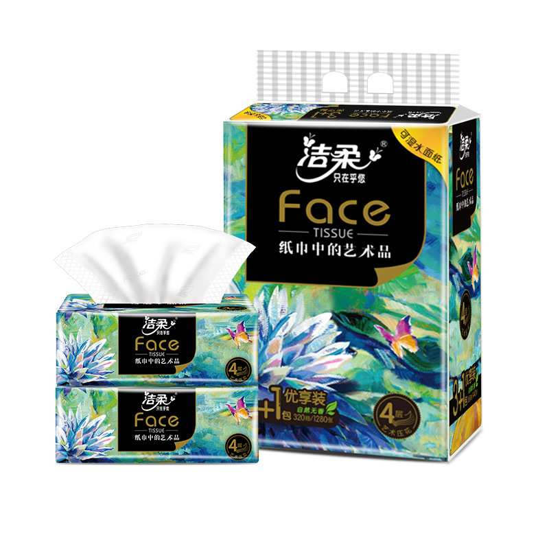 Clean Soft Drawing Paper Art Oil Painting Paper Towel Household Affordable Toilet Paper Facial Tissue 4 Layers 100 Drawing 6 Packages