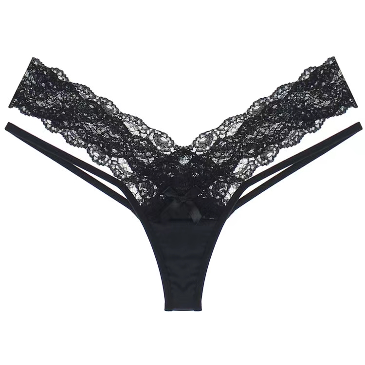 The Mystery of the Magic Box: European and American sexy V-shaped lace cutout elastic thin bands tempt low-waisted ladies in T-shaped T-pants pic 5
