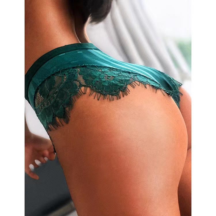 The Mystery of the Magic Box: European and American INS sexy peachy buttocks, high waist, fan-shaped eyelashes, lace trim, half T pants, thongs pic 6