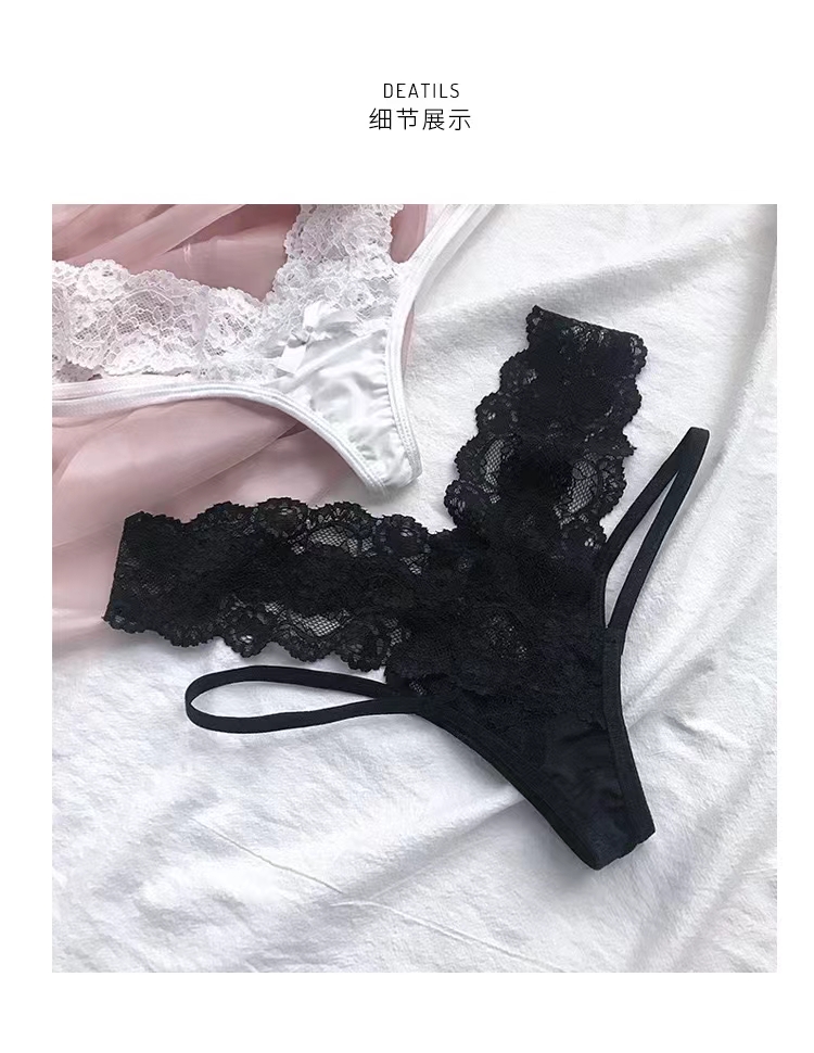 The Mystery of the Magic Box: European and American sexy V-shaped lace cutout elastic thin bands tempt low-waisted ladies in T-shaped T-pants pic 7
