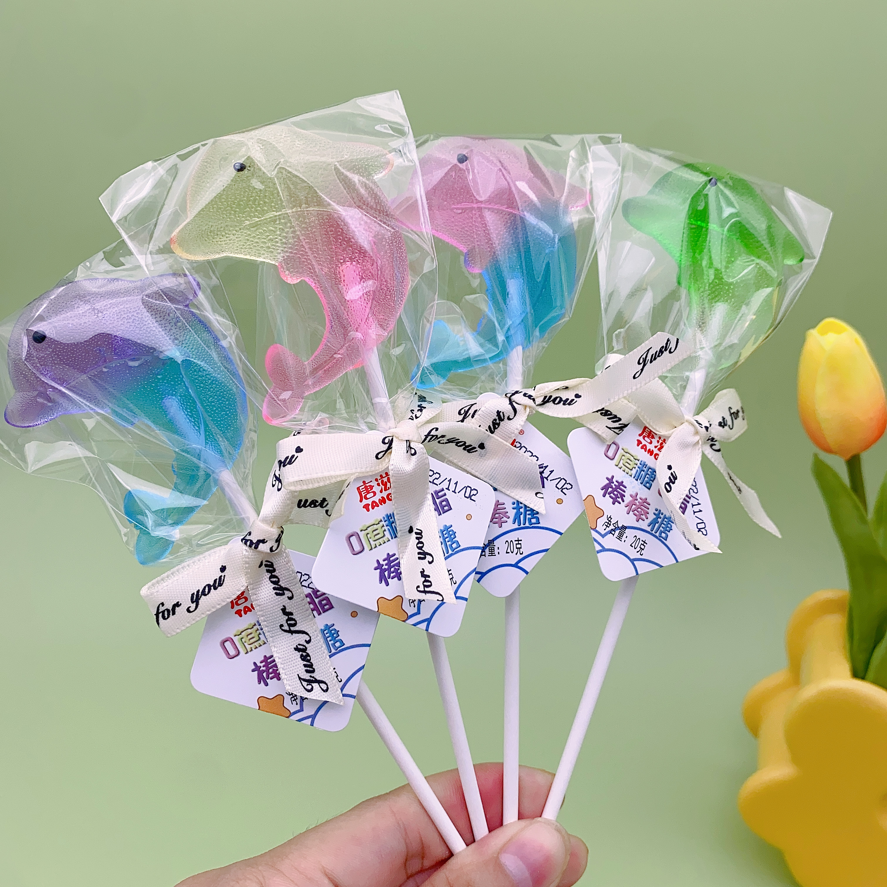 唐滋滋儿童无糖棒棒糖20克纸棒动物图案海豚龙虾螃蟹无蔗糖详情7