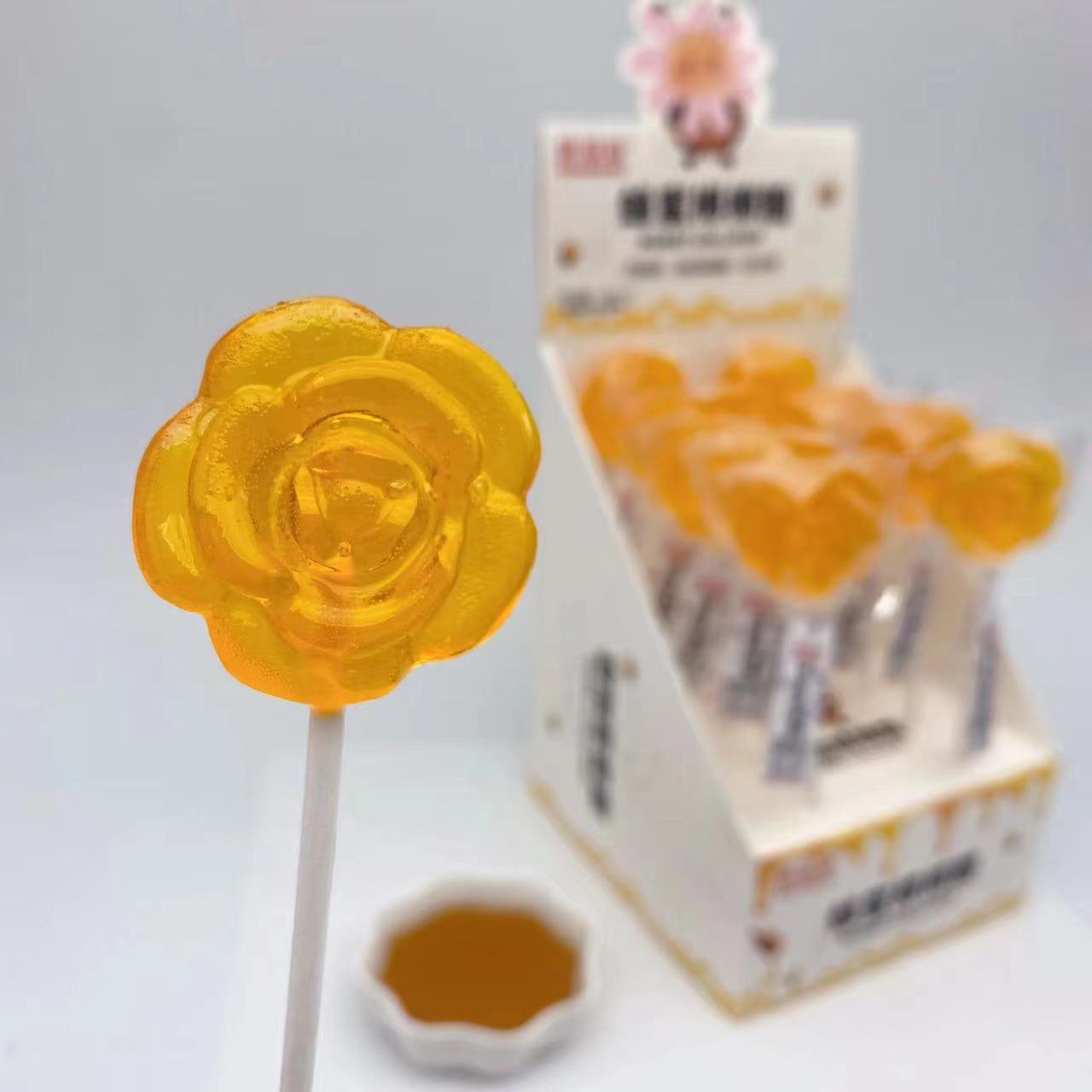 唐滋滋20克纸棒蜂蜜糖小雏菊玫瑰花无糖蜂蜜棒棒糖儿童零食详情7