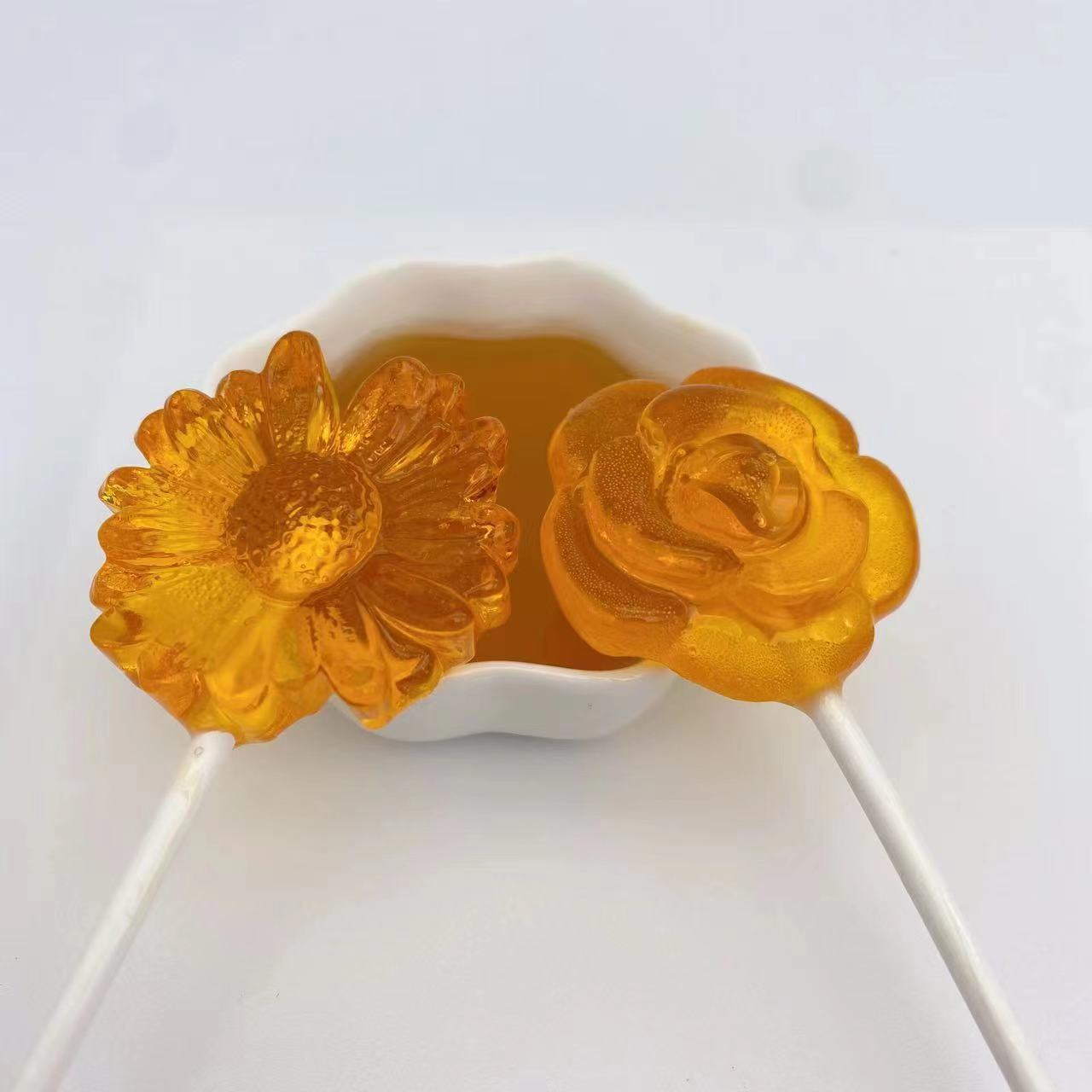 唐滋滋20克纸棒蜂蜜糖小雏菊玫瑰花无糖蜂蜜棒棒糖儿童零食详情4