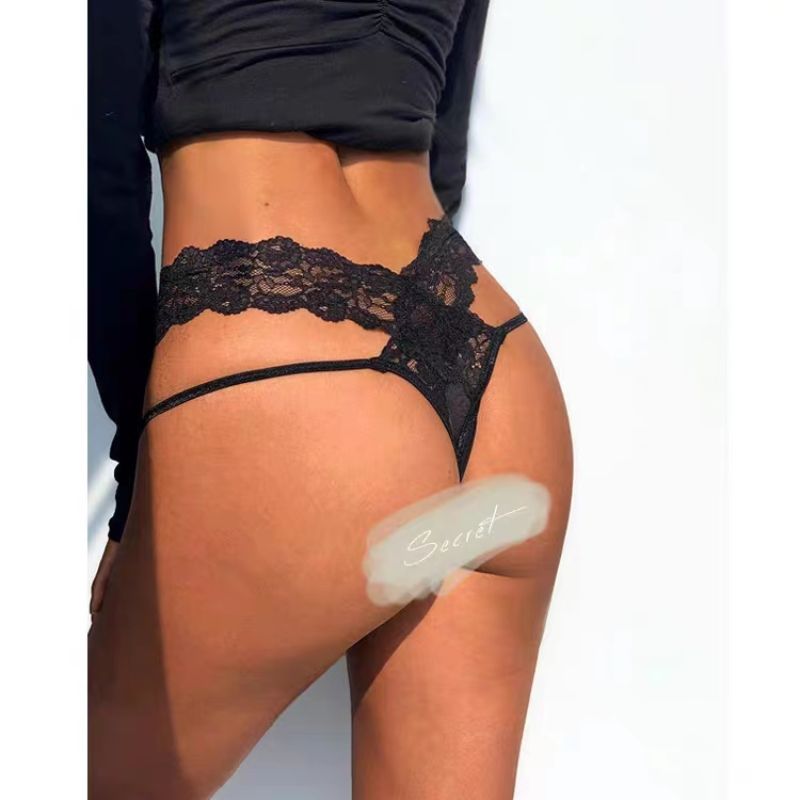 The Mystery of the Magic Box: European and American sexy V-shaped lace cutout elastic thin bands tempt low-waisted ladies in T-shaped T-pants Application Scenario