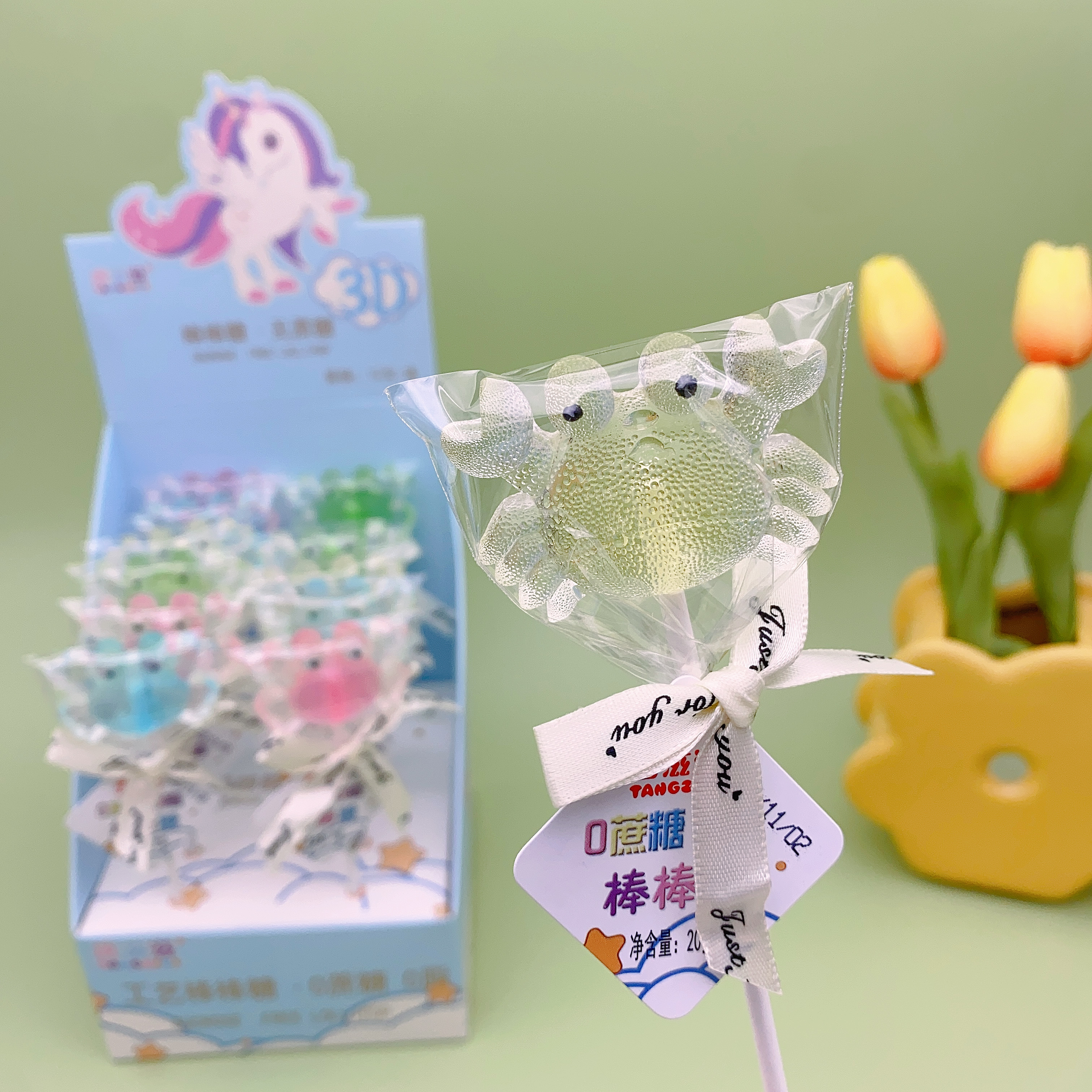 唐滋滋儿童无糖棒棒糖20克纸棒动物图案海豚龙虾螃蟹无蔗糖详情4