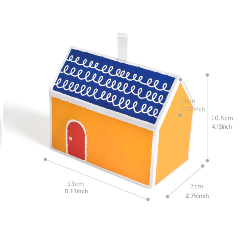 Color Small House Paper Box House Cookies Paper Box Dessert Nougat Candy Candy Box New Year Box Diy Box Item Picture