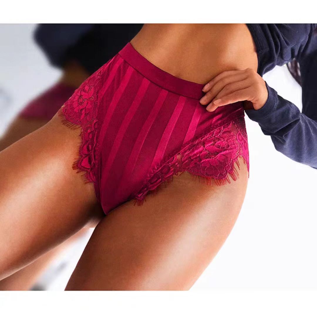 The Mystery of the Magic Box: European and American INS sexy peachy buttocks, high waist, fan-shaped eyelashes, lace trim, half T pants, thongs pic 18