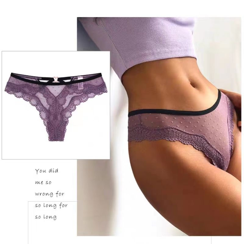 The Mystery of the Magic Box: European and American sexy transparent lace cutout heart-shaped rose gold women's low-waisted T-shaped T-pants details Picture