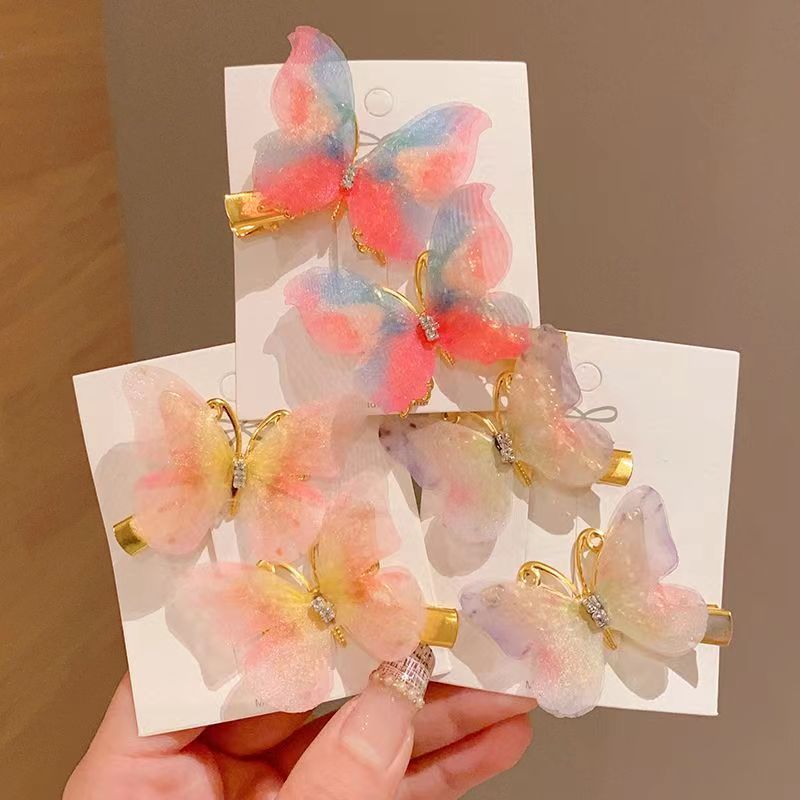 抖音网红爆款超仙立体蝴蝶儿童发夹宝宝碎发侧边夹头饰小女孩刘海夹发饰发卡外贸专供详情3