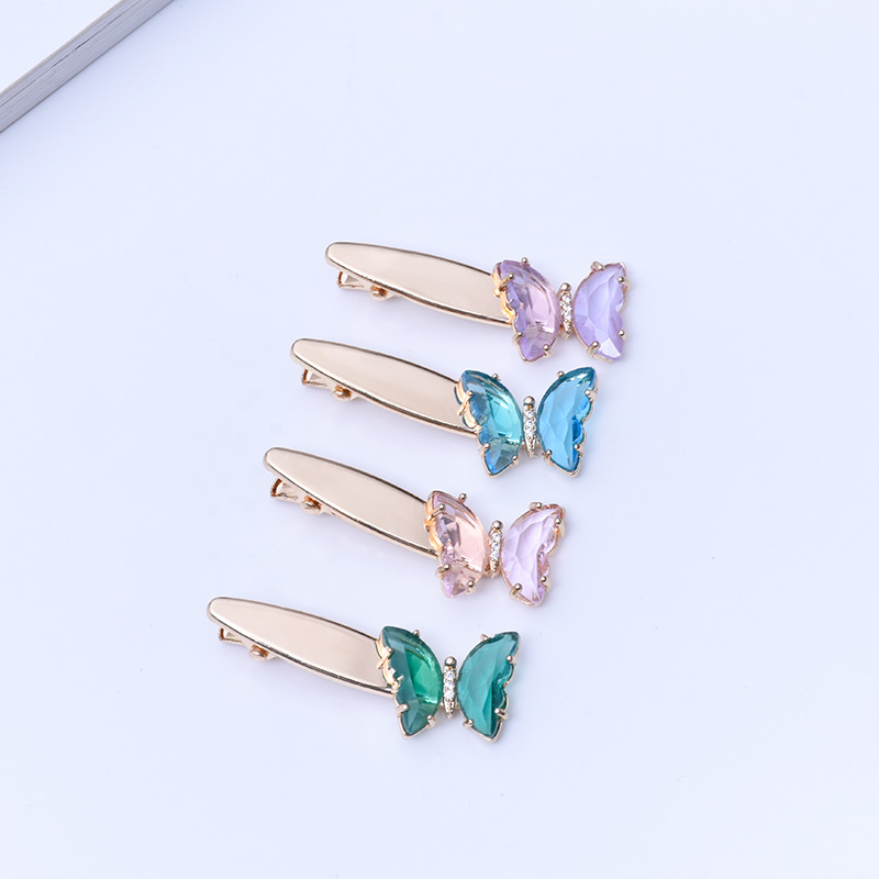 水晶合金压夹头饰仙女 超级仙气 边夹超美蝴蝶发夹 多色刺绣一字夹 刘海边夹抖音外贸专供详情6