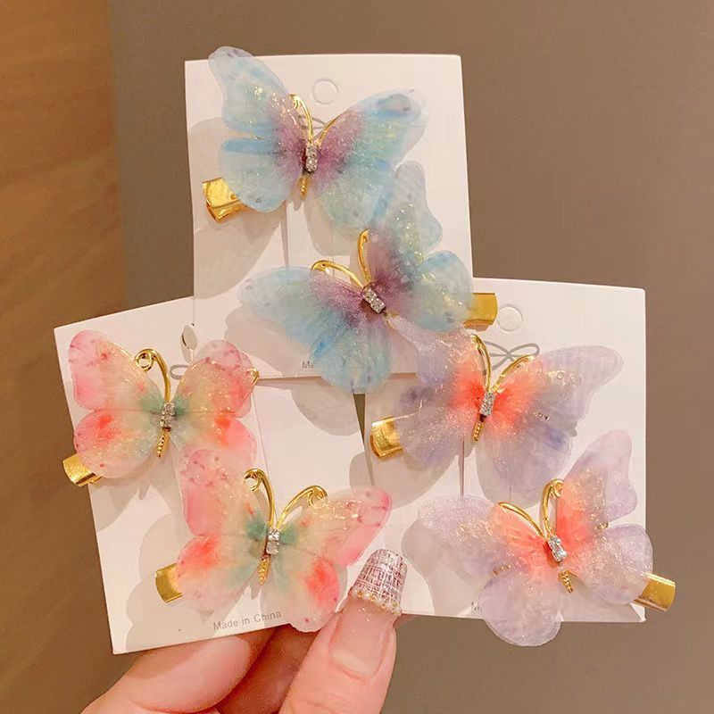 抖音网红爆款超仙立体蝴蝶儿童发夹宝宝碎发侧边夹头饰小女孩刘海夹发饰发卡外贸专供详情4