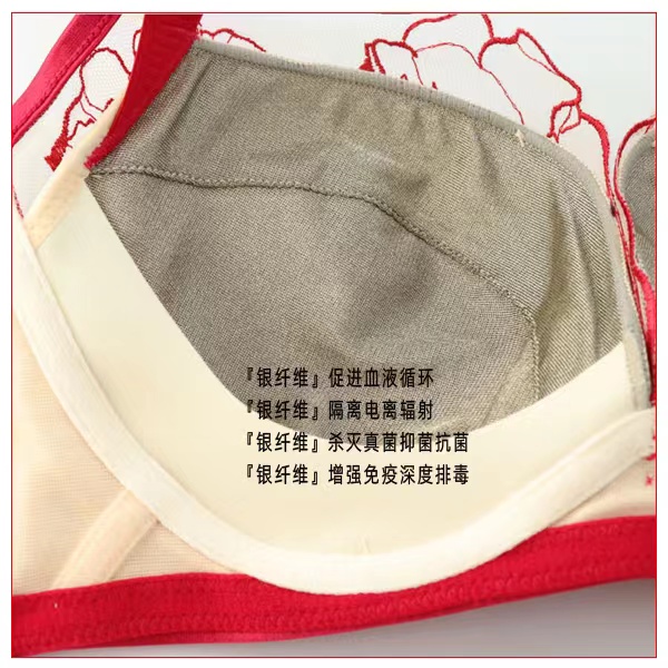 魔盒之谜银纤维收副乳刺绣内衣小胸小胸专用聚拢无钢圈胸罩详情6