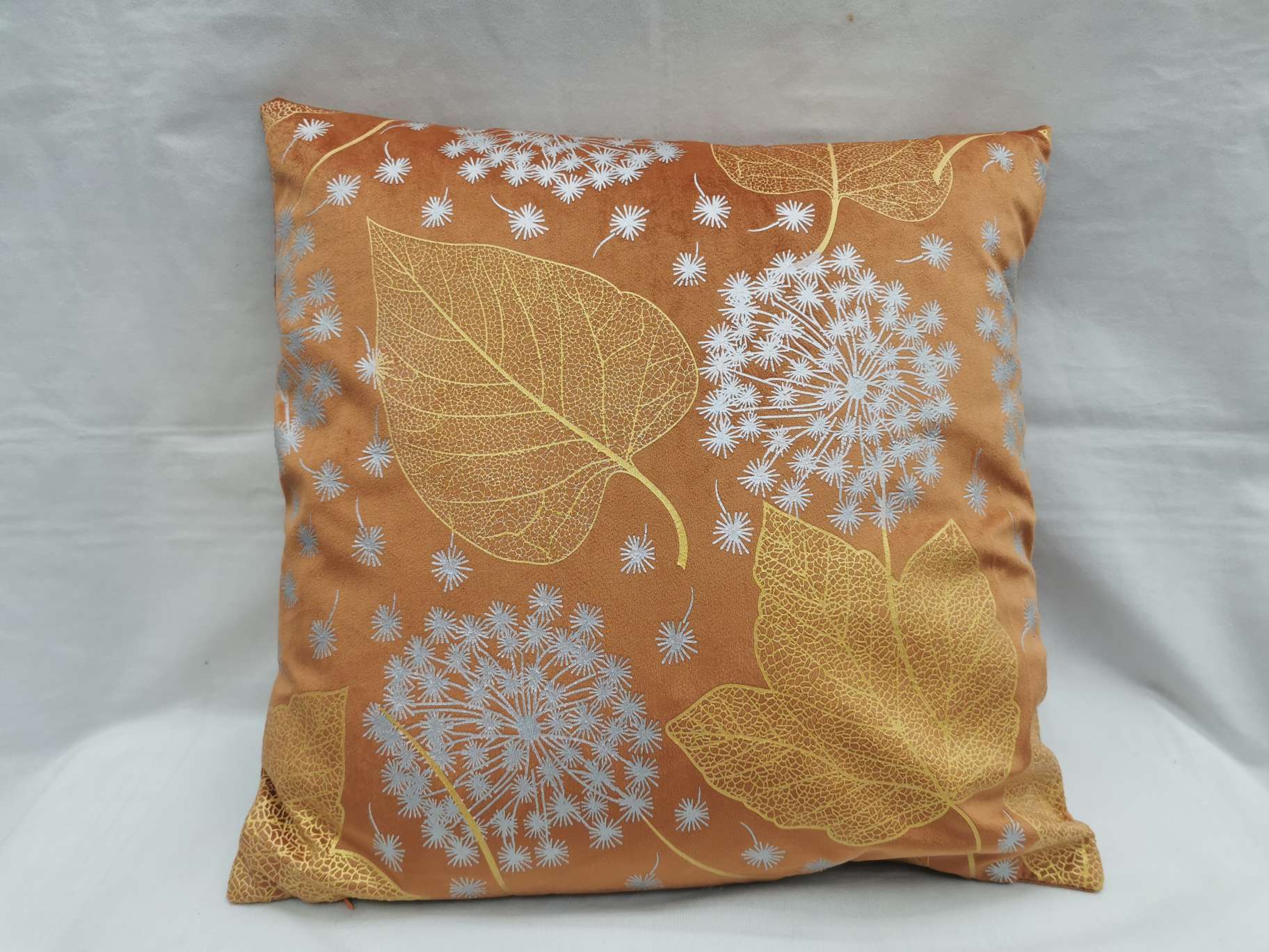 Two-Tone Gold Silver Dandelion Throw Pillow Pillow Cover Cushion Cushion Cover