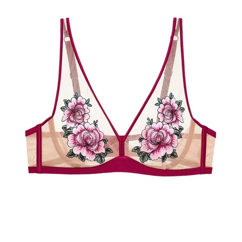 The Mystery of the Magic Box: A comfortable soft steel ring lingerie for women, a thin and sexy lace see-through bra with a top support for a larger chest and a slimmer look Specification image