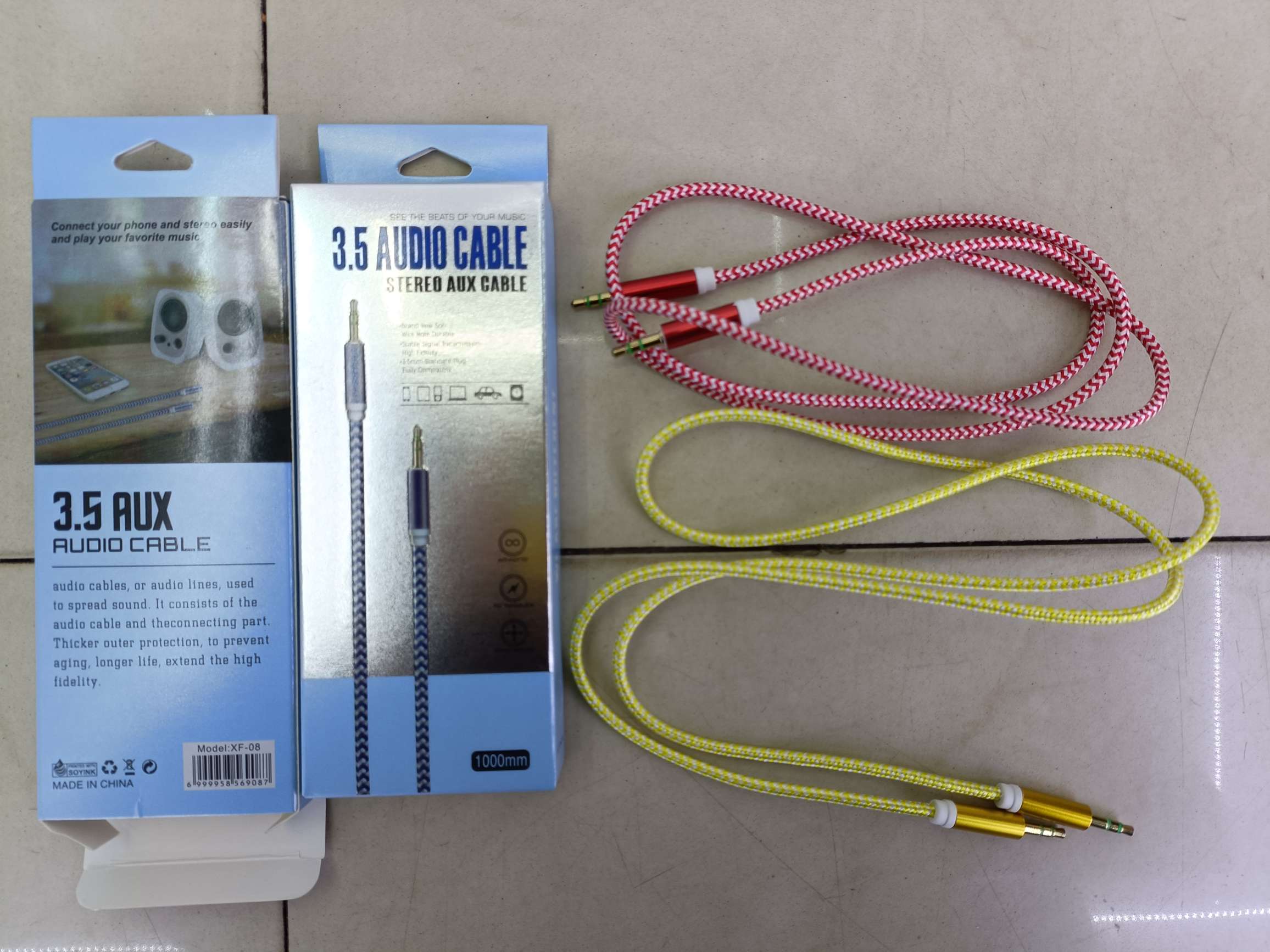 Nylon metal AUX audio cable